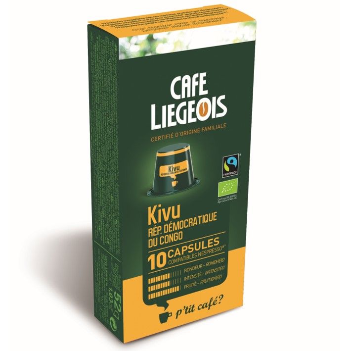Bio KIVU congolais, 10 Capsules compatibles Nespresso
